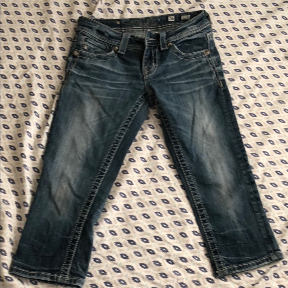 MISS ME Jeans #JP5163P2 Capri Angel Wing Pocket